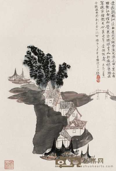 方骏 1985年作 农家 镜心 69×47cm